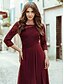 cheap Evening Dresses-A-Line Empire Elegant Prom Formal Evening Valentine&#039;s Day Dress Jewel Neck 3/4 Length Sleeve Floor Length Chiffon Lace with Draping Lace Insert 2021