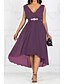 baratos Vestidos de mulher-Mulheres Vestido A Line Vestido maxi longo Roxo Vermelho Azul Marinha Sem Manga Sólido Decote V Cor Única Chiffon S M L XL XXL 3XL 4XL 5XL / Tamanhos Grandes / Tamanhos Grandes