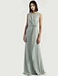 cheap Bridesmaid Dresses-Sheath / Column Bridesmaid Dress Jewel Neck Sleeveless Elegant Floor Length Chiffon with 2022