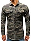 cheap Men&#039;s Shirts-Men&#039;s Shirt Camo / Camouflage Collar Button Down Collar Street Causal Long Sleeve Tops Denim Basic Elegant Casual Daily Army Green