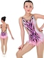 cheap Gymnastics-Rhythmic Gymnastics Leotards Artistic Gymnastics Leotards Women&#039;s Girls&#039; Leotard High Elasticity Handmade Sleeveless Competition Dance Ice Skating Rhythmic Gymnastics Figure Skating Purple Pink