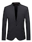 levne Obleky-tmavě šedé černé pánské podzimní obleky 3dílný mandarinkový límec jednobarevný přizpůsobený střih jednořadý na jeden knoflík 2024