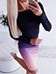 cheap Mini Dresses-Women&#039;s Bodycon Long Sleeve Color Block Basic Slim Purple S L XL