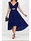 preiswerte Damenkleider-Damen A Linie Kleid Maxikleid Purpur Rote Marineblau Ärmellos Solide V-Ausschnitt Einheitliche Farbe Chiffon S M L XL XXL 3XL 4XL 5XL / Übergrössen / Übergrössen