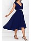 preiswerte Damenkleider-Damen A Linie Kleid Maxikleid Purpur Rote Marineblau Ärmellos Solide V-Ausschnitt Einheitliche Farbe Chiffon S M L XL XXL 3XL 4XL 5XL / Übergrössen / Übergrössen