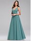 cheap Bridesmaid Dresses-A-Line Bridesmaid Dress V Neck Sleeveless Elegant Floor Length Tulle with Ruching 2022