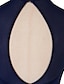 abordables Patinage Artistique-Robe de Patinage Artistique Femme Fille Patinage Robes Tenue Bleu Marine Patchwork Maille Spandex Haute élasticité Entraînement Professionnel Compétition Tenue de Patinage Fait à la main Classique