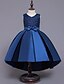 cheap Flower Girl Dresses-Princess / A-Line Midi Party / Birthday / Pageant Flower Girl Dresses - Satin / Tulle / Poly&amp;Cotton Blend Sleeveless Jewel Neck with Bow(s) / Splicing / Paillette