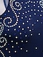 abordables Patinaje artístico-Vestido de patinaje artístico Mujer Chica Patinaje Sobre Hielo Vestidos Accesorios Púrpula Claro Blanco Azul Marino Oscuro Espalda Abierta Malla Licra Alta elasticidad Competición Ropa de Patinaje