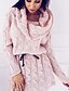 お買い得  レディースドレス-女性用 セータードレス ミニドレス - 長袖 ソリッド オフショルダー ルーズ ホワイト パープル ピンク グレー S M L XL