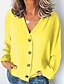 cheap Sweaters &amp; Cardigans-Women&#039;s Blouse - Solid Colored Fashion / Button V Neck Black / Spring / Summer / Fall / Winter