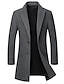 cheap Men&#039;s Outerwear-Men&#039;s Trench Coat Overcoat Long Coat Black Gray Wine Daily Basic Essential Fall Notch lapel collar Slim S M XL L / Winter / Long Sleeve / Wool / Winter / Long Sleeve