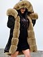 olcso Női kabátok és ballonkabátok-Női Ősz &amp; tél Kabát Hosszú álcázás Parti Fekete S M L / Bő