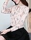 cheap Women&#039;s Blouses &amp; Shirts-Women&#039;s Floral Print Shirt Elegant Street chic Daily Work V Neck White / Black / Blue / Red / Yellow / Blushing Pink