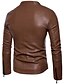 cheap Men&#039;s Jackets &amp; Coats-Men&#039;s Daily Spring / Fall &amp; Winter Regular Leather Jacket, Solid Colored Stand Long Sleeve PU Wine / Yellow / Black / Slim