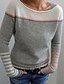 cheap Women&#039;s Sweaters-Women&#039;s Solid Colored Long Sleeve Pullover Sweater Jumper, V Neck Blue / Green / Gray S / M / L