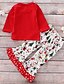 preiswerte Kleidersets für Babys (Mädchen)-Baby Mädchen Grundlegend Blumen / Weihnachten Langarm Standard Baumwolle Kleidungs Set Rote