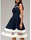 cheap Plus Size Dresses-Women&#039;s A Line Dress Knee Length Dress Black Navy Blue Sleeveless Striped Solid Colored Color Block Fall Spring Round Neck Hot 2021 S M L XL XXL 3XL 4XL 5XL / Plus Size / Plus Size