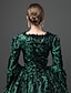 preiswerte Historiske kostymer og vintagekostymer-Maria Antonietta Rococo Victorian Medieval 18th Century Square Neck Dress Party Costume Masquerade Ball Gown Women&#039;s Lace Satin Lace Costume Emerald Green / Fuchsia Vintage Cosplay Party Prom Long