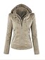 tanie Kurtki damskie-Women&#039;s Faux Leather Jacket Solid Colored Vintage Long Sleeve Coat Fall Spring Daily Regular Jacket Light Brown / Cotton
