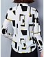 cheap Plus Size Tops-Women&#039;s Daily Blouse - Geometric Shirt Collar White