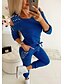 cheap Women&#039;s Two Piece Sets-Women&#039;s Basic Solid Colored Two Piece Set Tracksuit Set Pant Loungewear Jogger Pants Rivet Tops