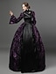 cheap Historical &amp; Vintage Costumes-Maria Antonietta Vintage Victorian Medieval Renaissance 18th Century Dress Party Costume Masquerade Women&#039;s Satin Costume Purple Vintage Cosplay Party Prom Long Sleeve Floor Length Long Length Ball