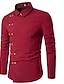 cheap Men&#039;s Tuxedo Shirts-Men&#039;s Shirt Solid Colored Classic Collar Daily Long Sleeve Slim Tops White Black Red Dress Shirt Wedding