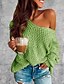 cheap Plus Size Tops-Women&#039;s Solid Colored Pullover Long Sleeve Sweater Cardigans V Neck White Blue Wine