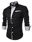 billiga Businessskjortor för män-Herr Skjorta Knapp upp skjorta Skjorta med krage Svart Vit Röd Långärmad Slät Krage Vår Höst Bröllop Arbete Kläder
