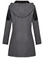 billige Kvinner Fur &amp; Faux Fur Coats-Dame Faux Fur Coat Daglig Skjortekrage Normal Fargeblokk Vin / Svart / Lyseblå S / M / L