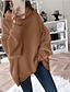 cheap Sweaters-Women&#039;s Pullover Sweater Knitted Solid Color Basic Casual Long Sleeve Loose Sweater Cardigans Turtleneck Fall Winter Blushing Pink Gray White / Holiday