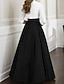 cheap Mother of the Bride Dresses-A-Line Mother of the Bride Dress Elegant &amp; Luxurious Plunging Neck Floor Length Satin Half Sleeve with Ruching 2022