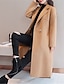 cheap Women&#039;s Coats &amp; Trench Coats-Women&#039;s Overcoat Long Coat Duble Breasted Lapel Winter Coat Warm Windproof Trench Coat Slim Fit Elegant Casual Jacket Long Sleeve Outerwear