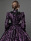 cheap Historical &amp; Vintage Costumes-Maria Antonietta Vintage Victorian Medieval Renaissance 18th Century Dress Party Costume Masquerade Women&#039;s Satin Costume Purple Vintage Cosplay Party Prom Long Sleeve Floor Length Long Length Ball