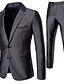 cheap Men&#039;s Trench Coat-Men&#039;s Notch lapel collar Suits Solid Colored Gray US32 / UK32 / EU40 / US34 / UK34 / EU42
