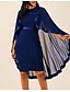 cheap Summer Dresses-Women&#039;s Sheath Dress Knee Length Dress Wine Black Navy Blue Sleeveless Solid Colored Crew Neck Hot Elegant For Mother / Mom Going out Kentucky Derby S M L XL XXL 3XL 4XL 5XL / Plus Size / Plus Size
