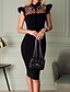 cheap Romantic Lace Dresses-Women&#039;s Bodycon Knee Length Dress Black Sleeveless Polka Dot Mesh Spring &amp; Summer Crew Neck Hot Elegant 2021 S M L XL XXL