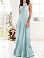 cheap Bridesmaid Dresses-A-Line Bridesmaid Dress One Shoulder Sleeveless Elegant Floor Length Chiffon / Lace with 2022
