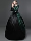 cheap Historical &amp; Vintage Costumes-Maria Antonietta Rococo Victorian Medieval 18th Century Square Neck Dress Party Costume Masquerade Ball Gown Women&#039;s Lace Satin Lace Costume Emerald Green / Fuchsia Vintage Cosplay Party Prom Long