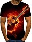 cheap Men&#039;s 3D T-shirts-Men&#039;s T shirt Tee Graphic Flame Round Neck Red Plus Size Daily Going out Short Sleeve Pleated Print Clothing Apparel Streetwear Exaggerated / Summer / Summer
