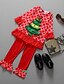 cheap Baby Girls&#039; Clothing Sets-Baby Girls&#039; Street chic Print Christmas Long Sleeve Regular Clothing Set Red / Toddler