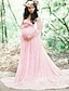 voordelige Zwangerschapsjurken-Dames Strakke jurk Wit Paars Blozend Roze Goud Lange mouw Wit Effen Kant Ronde hals Strapless Basic S M L XL