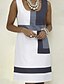 cheap Mini Dresses-Women&#039;s A-Line Dress Short Mini Dress - Sleeveless Color Block Basic Hot White S M L XL XXL