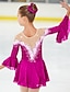 billige Kunstløp-Figure Skating Dress Women&#039;s Girls&#039; Ice Skating Dress Violet White Yellow Patchwork Flower Mesh High Elasticity Training Practice Competition Skating Wear Handmade Floral Botanical Half Sleeve Ice