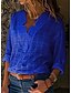preiswerte Blusen und Hemden für Damen-Damen Übergröße Bluse Hemd Glatt Einfarbig V-Ausschnitt Strassenmode Oberteile Blau Rosa Schwarz