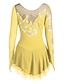 abordables Tenues de patinage artistique-Robe de Patinage Artistique Femme Fille Patinage Robes Tenue Jaune clair Violet claire Pourpre foncé Ourlet Asymétrique Spandex Haute élasticité Compétition Tenue de Patinage Fait à la main Strass