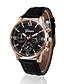 billige Kvartsklokker-Quartz Watch for Men Analog Quartz Large Dial Alloy Stylish  Men Wrist Watch Faux Leather Watchband Luxury Quartz Casual Clock