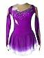 cheap Figure Skating-Figure Skating Dress Women&#039;s Girls&#039; Ice Skating Dress Outfits Violet Burgundy Royal Blue Flower Patchwork Spandex Stretchy Training Competition Skating Wear Handmade Patchwork Classic Crystal