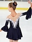 billige Kunstløp-Figure Skating Dress Women&#039;s Girls&#039; Ice Skating Dress Violet White Yellow Patchwork Flower Mesh High Elasticity Training Practice Competition Skating Wear Handmade Floral Botanical Half Sleeve Ice